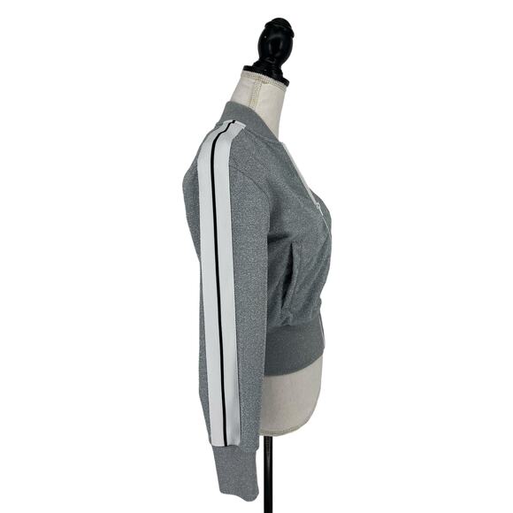 Palm Angels Glittery Lurex Bomber Striped Logo Track Jacket - Picture 12 of 15